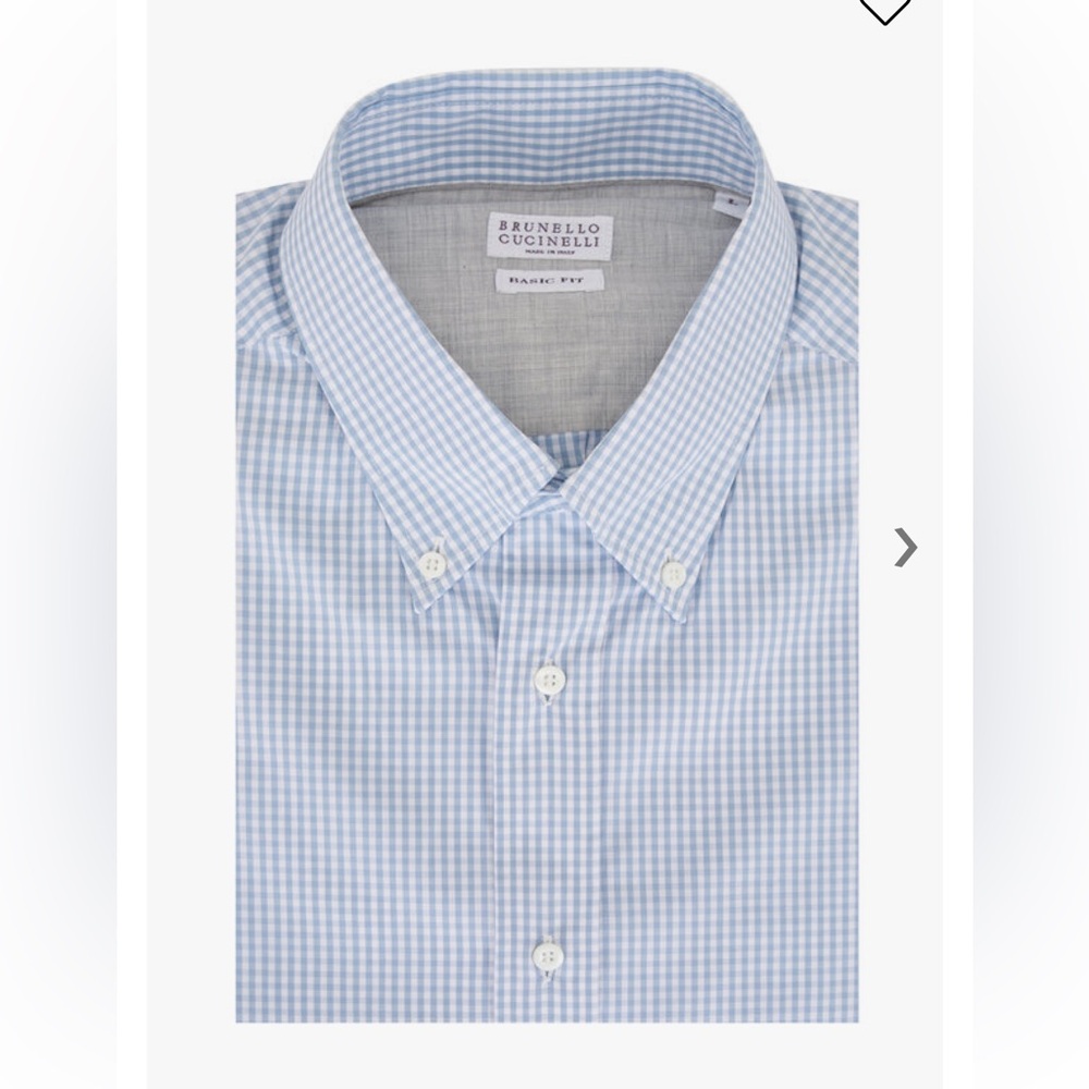 Brunello Cucinelli Micro Check Dress Shirt XL - Picture 2 of 3